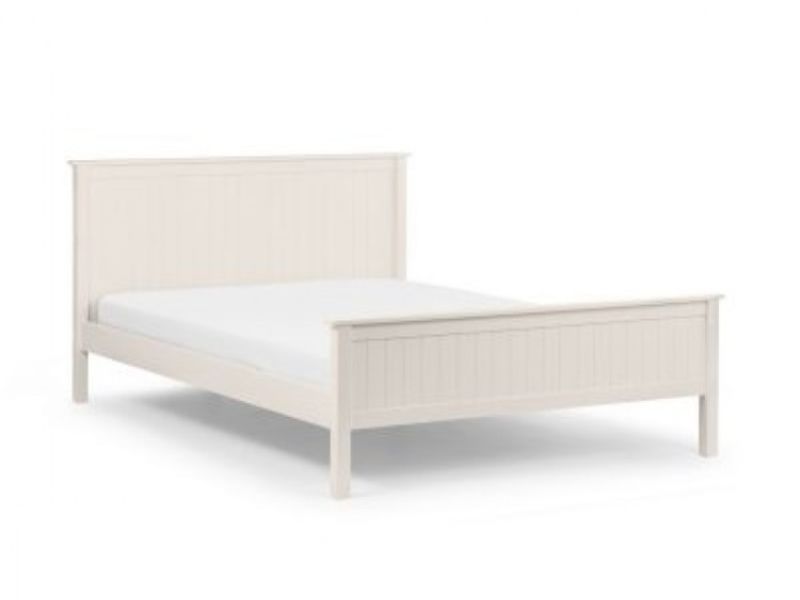 Julian Bowen Maine 5ft Kingsize Surf White Wooden Bed Frame