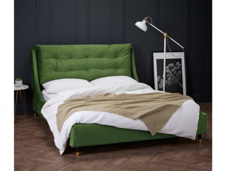 LPD Sloane 4ft6 Double Green Fabric Bed Frame