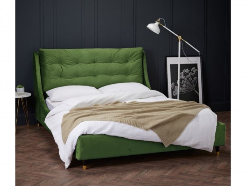 LPD Sloane 5ft Kingsize Green Fabric Bed Frame