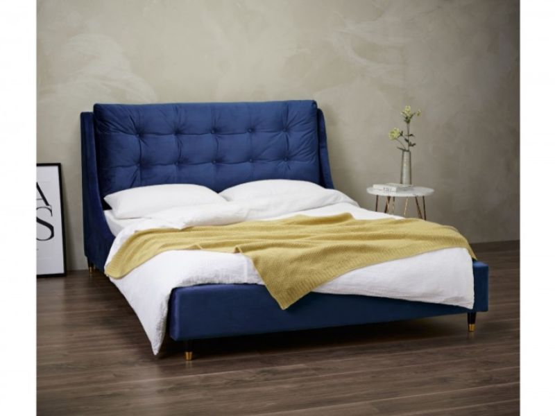 LPD Sloane 5ft Kingsize Blue Fabric Bed Frame