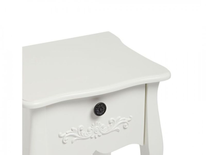 LPD Antoinette 1 Drawer Bedside Table In White