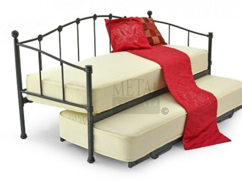 Metal Beds Paris 2ft6 (75cm) Small Single Black Metal Day Bed
