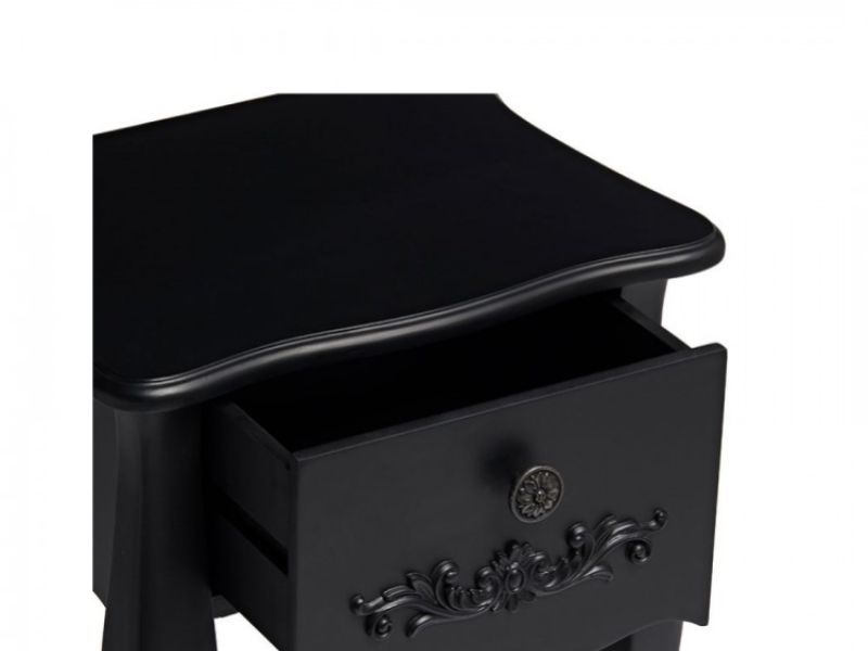 LPD Antoinette 1 Drawer Bedside Table In Black