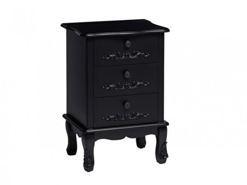 LPD Antoinette 3 Drawer Bedside Chest In Black