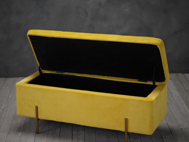 LPD Lola Ottoman Storage Box In Mustard