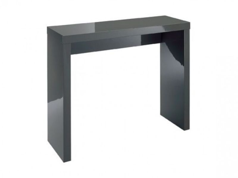 LPD Puro Console Table In Charcoal Gloss