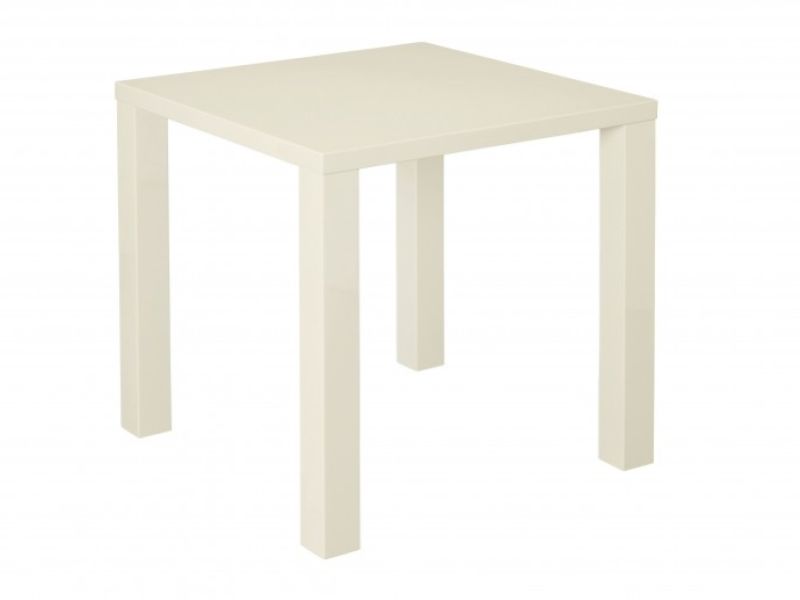 LPD Puro Small Dining Table In Cream Gloss