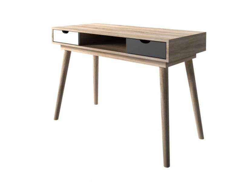 LPD Scandi Desk White Grey And Oak Finish