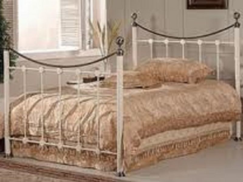 Metal Beds Oxford 4ft (120cm) Small Double Ivory Bed Frame