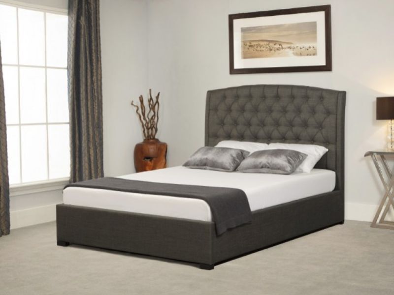 Emporia Lyndhurst 5ft Kingsize Grey Fabric Ottoman Bed