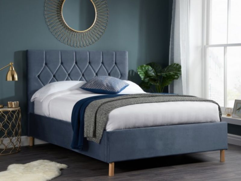 Birlea Loxley 5ft Kingsize Grey Fabric Ottoman Storage Bed Frame