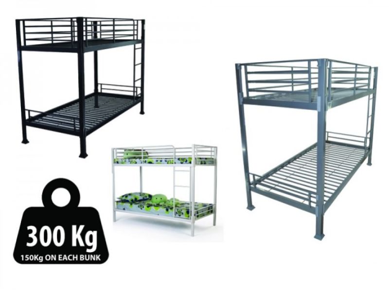 Metal Beds 3ft Single Black Metal No Bolt Bunk Bed