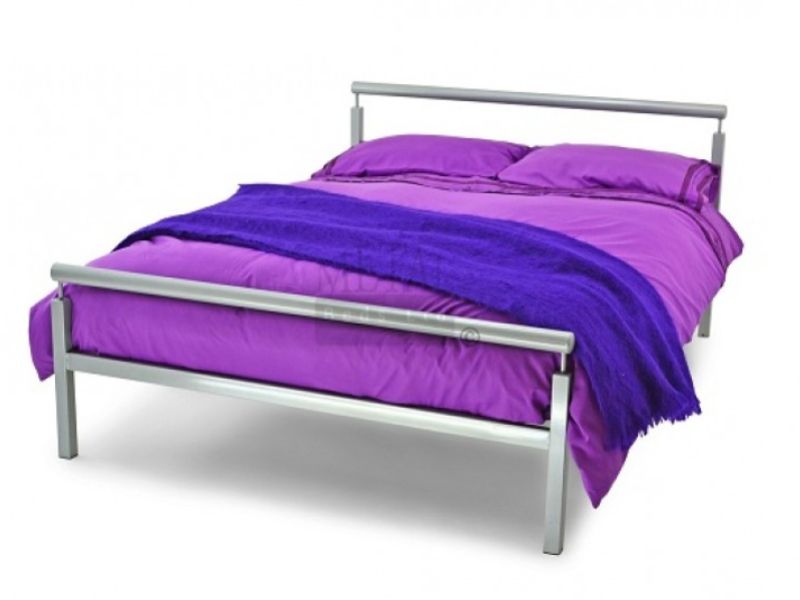 Metal Beds Stafford 4ft 6 (135cm) Double Silver Metal Bed Frame