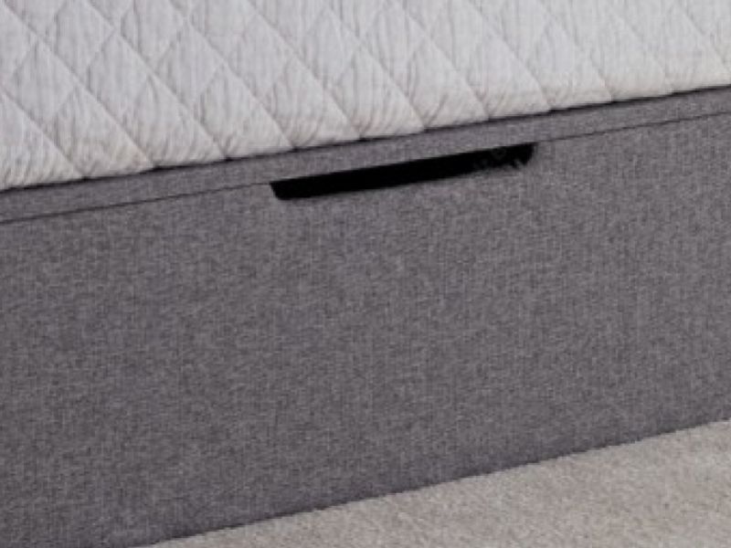 Kaydian Whitburn 5ft Kingsize Mid Grey Fabric Ottoman Storage Bed