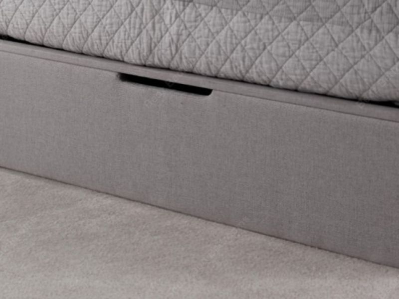 Kaydian Whitburn 4ft6 Double Light Grey Fabric Ottoman Storage Bed