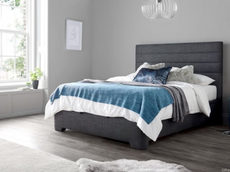 Kaydian Appleby 5ft Kingsize Slate Grey Fabric Ottoman Storage Bed