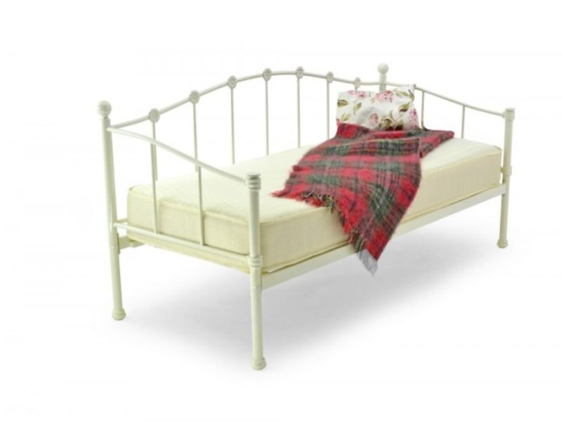 Metal Beds Paris 2ft6 (75cm) Small Single Ivory Metal Day Bed
