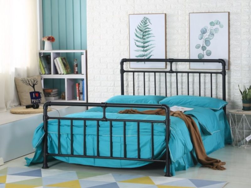 Metal Beds Pippa 4ft6 Double Black Metal Bed Frame