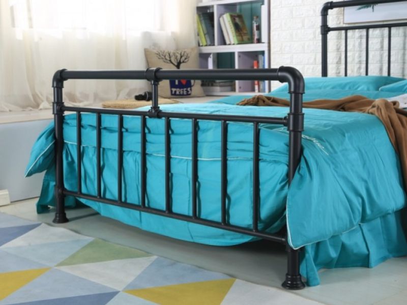 Metal Beds Pippa 4ft6 Double Black, Blue Metal Double Bed Frame