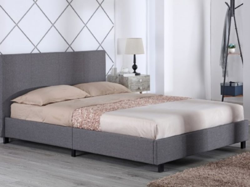 Metal Beds New York 4ft6 Double Grey Fabric Bed Frame