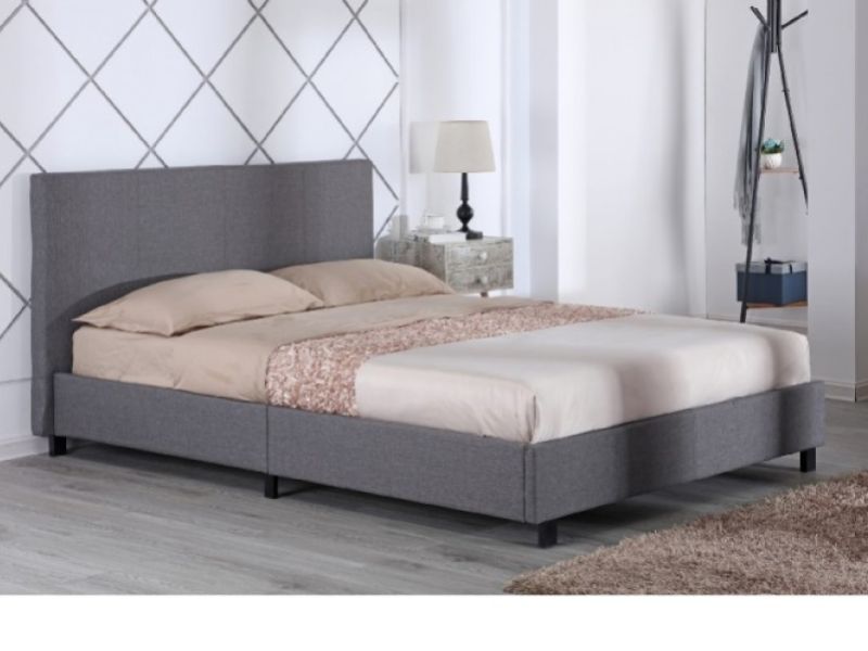 Metal Beds New York 4ft6 Double Grey Fabric Bed Frame