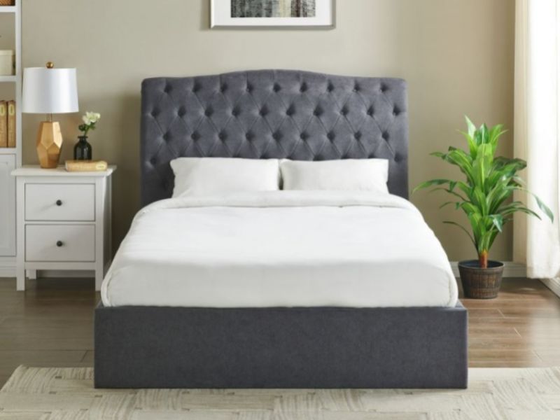 Limelight Rosa 4ft6 Double Dark Grey Fabric Ottoman Bed Frame