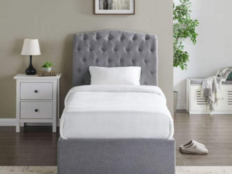 Limelight Rosa 3ft Single Light Grey Fabric Ottoman Bed Frame