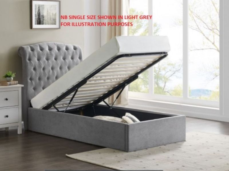 Limelight Rosa 4ft6 Double Light Grey Fabric Ottoman Bed Frame