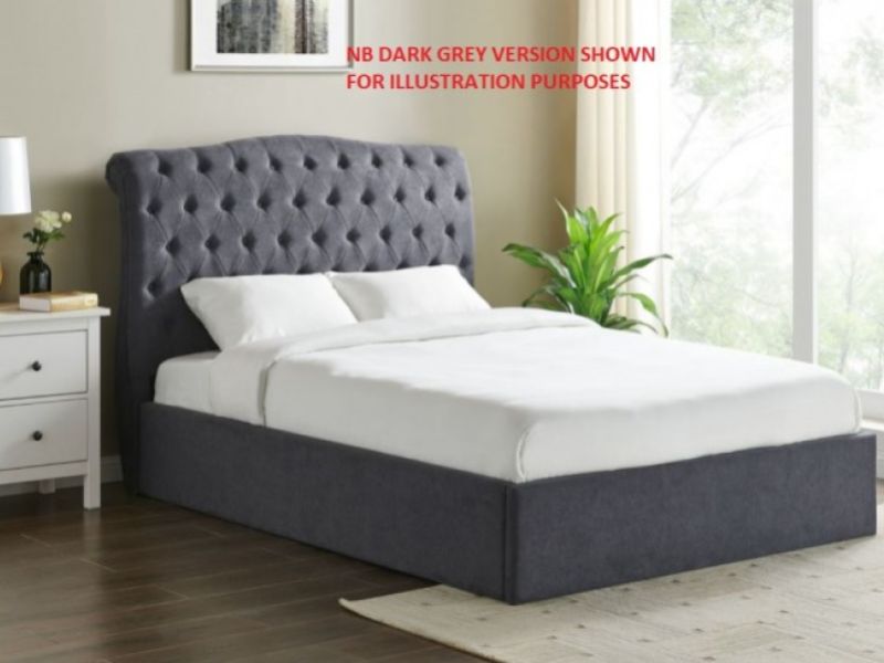 Limelight Rosa 5ft Kingsize Light Grey Fabric Ottoman Bed Frame