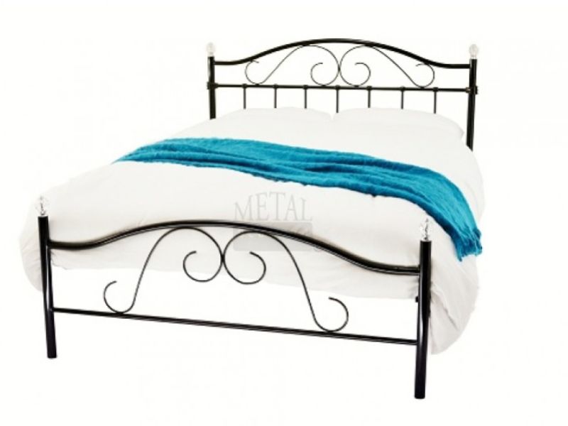 Metal Beds Sussex 4ft (120cm) Small Double Crystal Black Metal Bed Frame