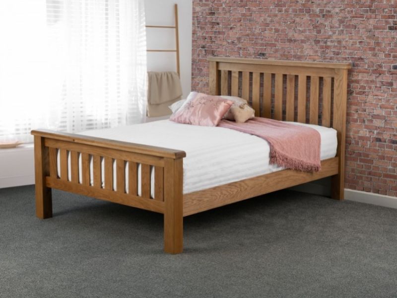 Painted Wooden Bed Frame, White Solid Wood Double Bed Frame