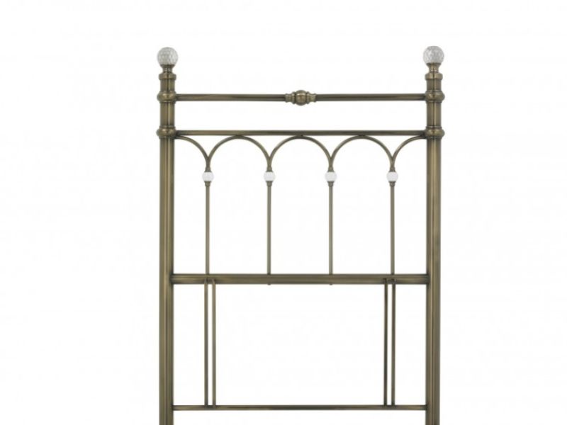 Bentley Designs Krystal 3ft Single Antique Brass Finish Metal Headboard