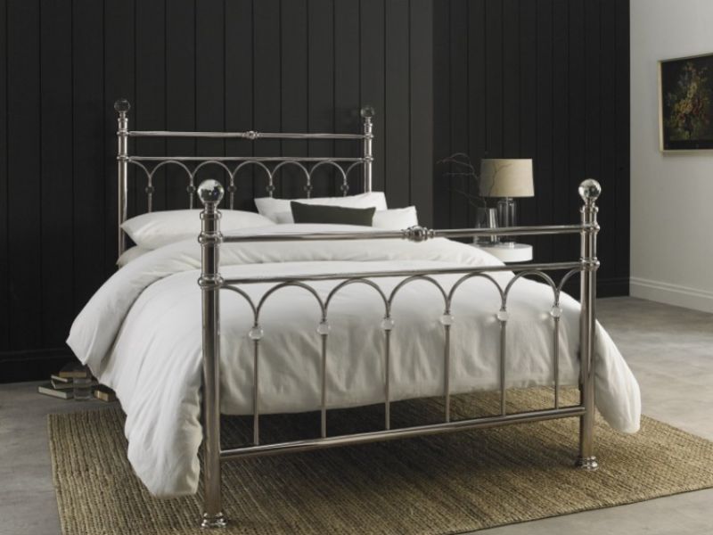 Bentley Designs Krystal 4ft6 Double Shiny Nickel Metal Bed Frame