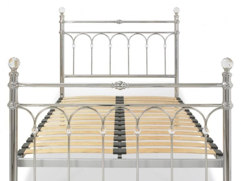 Bentley Designs Krystal 5ft Kingsize Shiny Nickel Metal Bed Frame