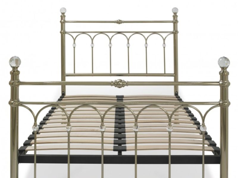 Bentley Designs Krystal 5ft Kingsize Champagne Brass Finish Metal Bed Frame