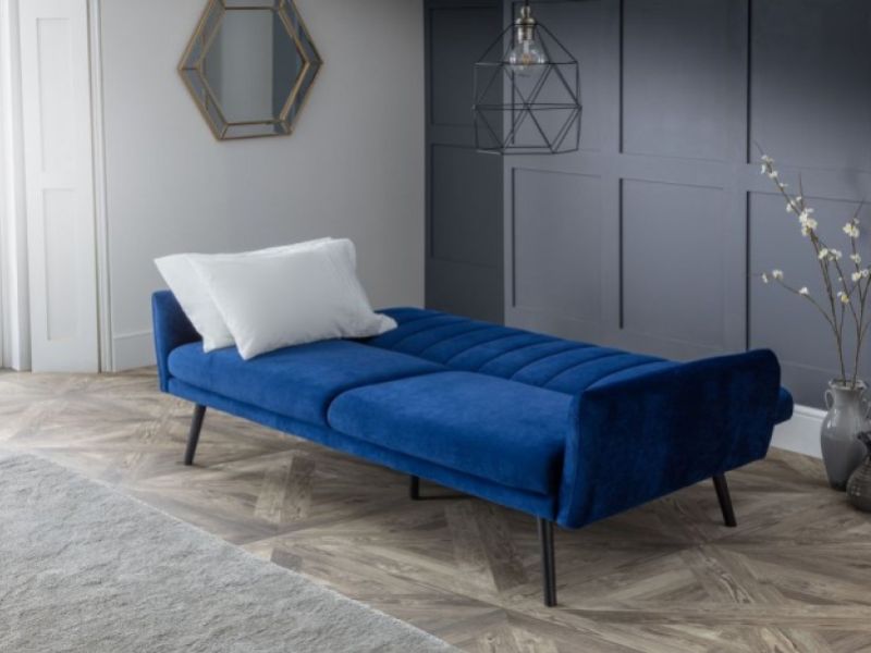 Julian Bowen Afina Sofa Bed In Blue Velvet