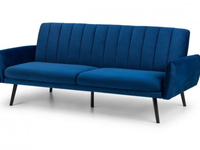 Julian Bowen Afina Sofa Bed In Blue Velvet
