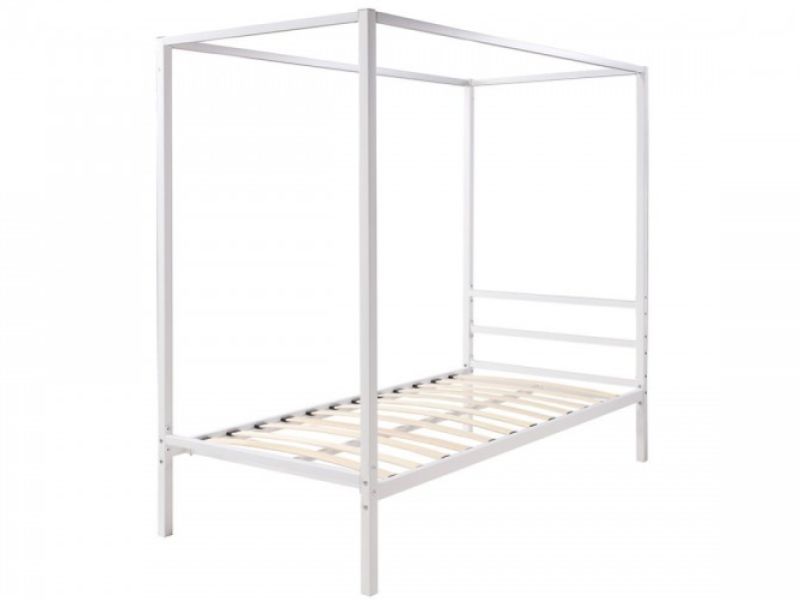 Sleep Design Chalfont 3ft Single White Metal 4 Poster Bed Frame