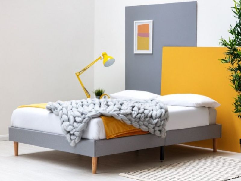 Sleep Design Edworth 5ft Kingsize Grey, Scandinavian Platform Bed King Size Mattress