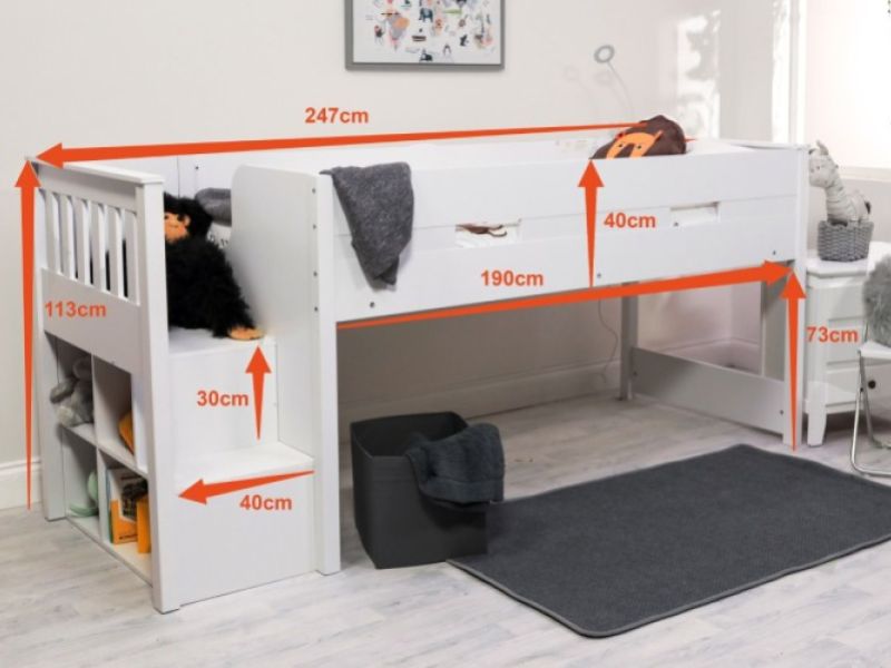 Mid Sleeper Bed By Flair Furnishings, Mid Sleeper Bed Dimensions