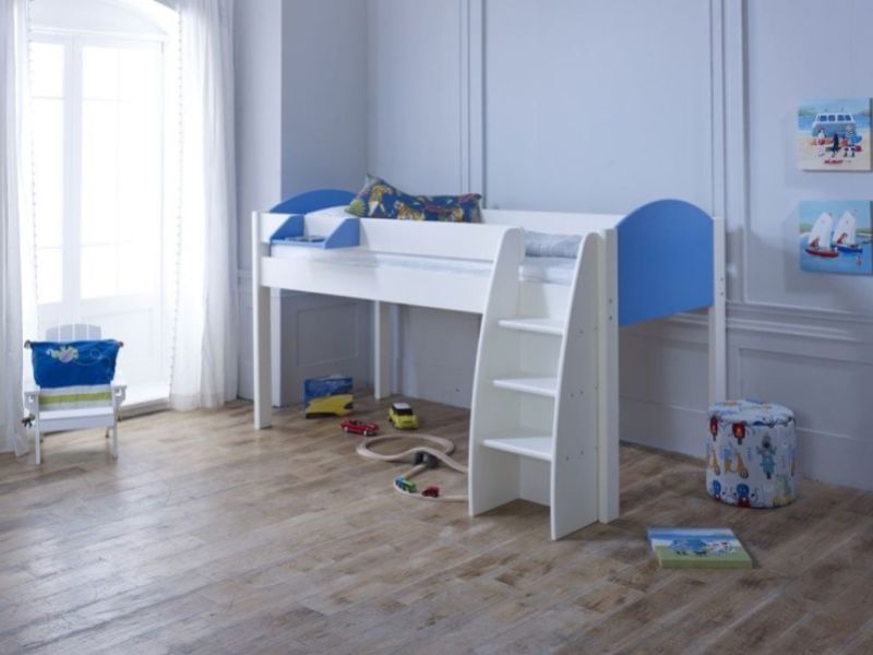 Kids Avenue Eli A Midsleeper Bed In White And Blue