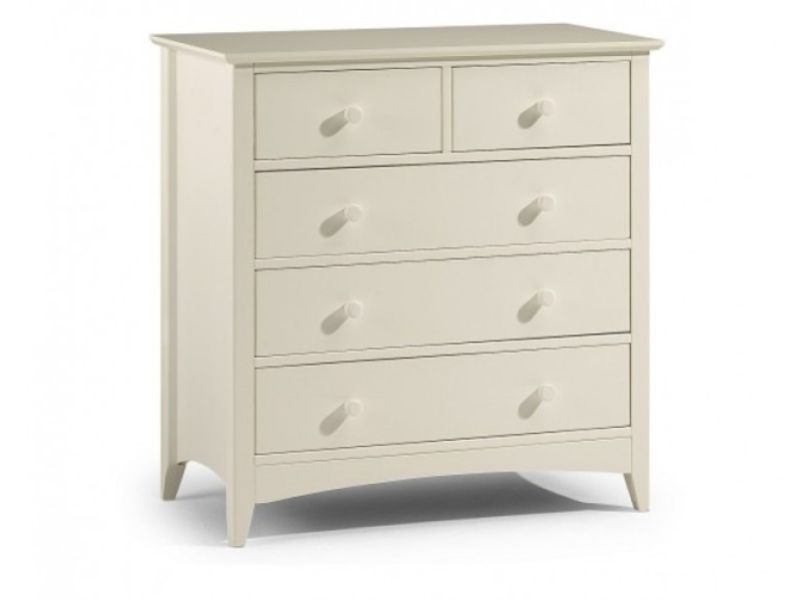 Julian Bowen Cameo Stone White 3 + 2 Drawer Chest