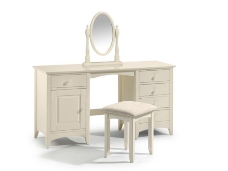 Julian Bowen Cameo Stone White Twin Pedestal Dressing Table