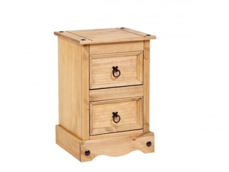 Core Corona Pine 2 Drawer Bedside