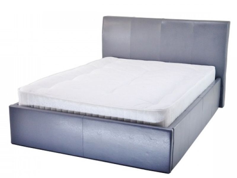 Metal Beds Chameleon 5ft (150cm) Kingsize Grey Faux Leather Ottoman Bed Frame