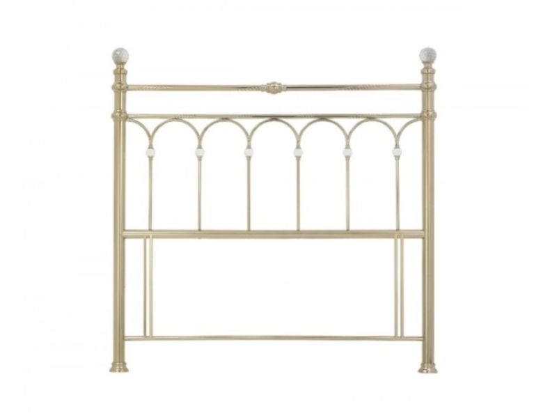 Bentley Designs Krystal 4ft6 Double Champagne Brass Finish Metal Headboard