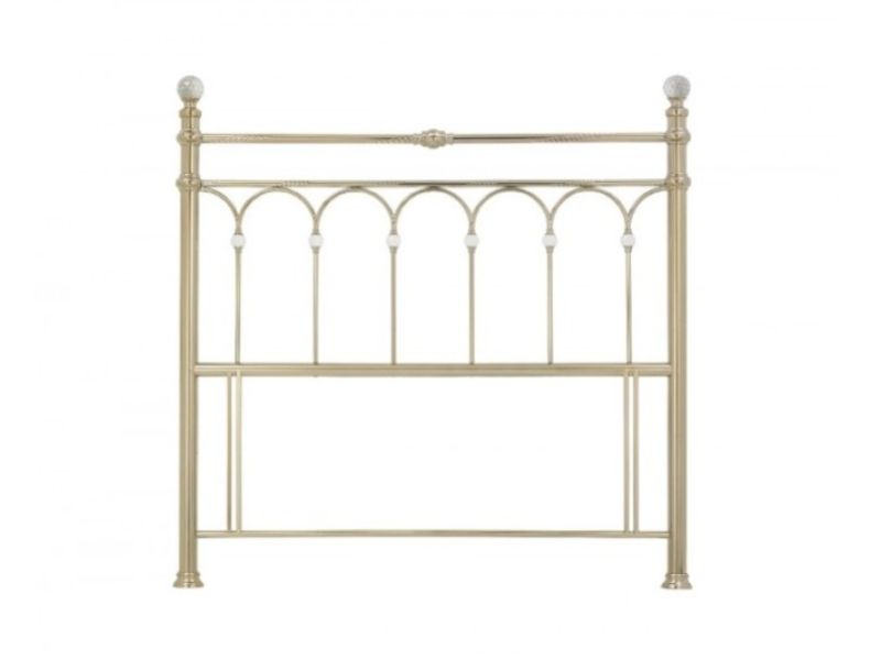 Bentley Designs Krystal 4ft6 Double Champagne Brass Finish Metal Headboard