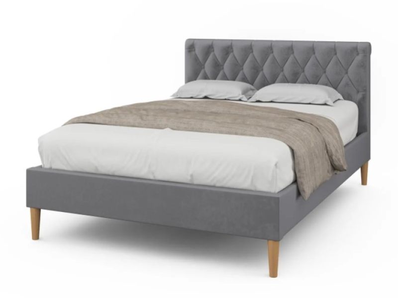 Sleep Design Cosford 4ft6 Double Grey Fabric Bed Frame