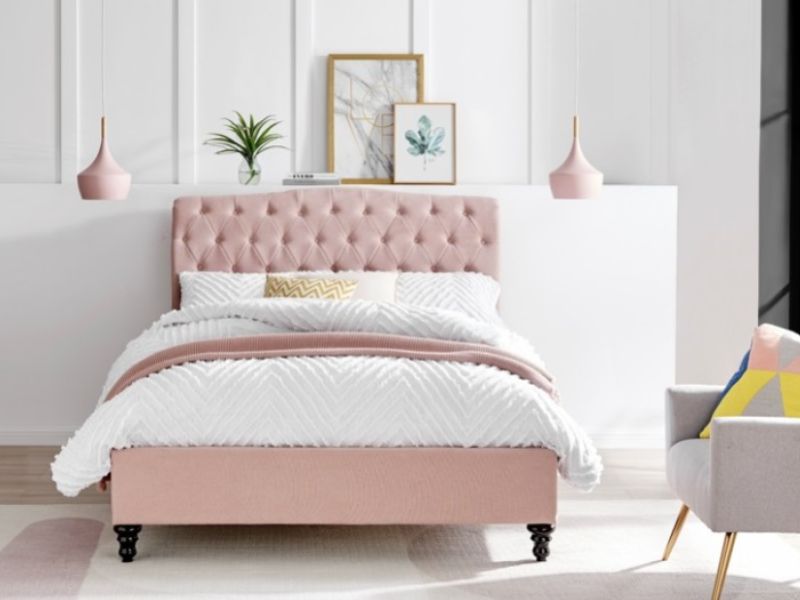 Limelight Rosa 5ft Kingsize Pink Fabric Bed Frame