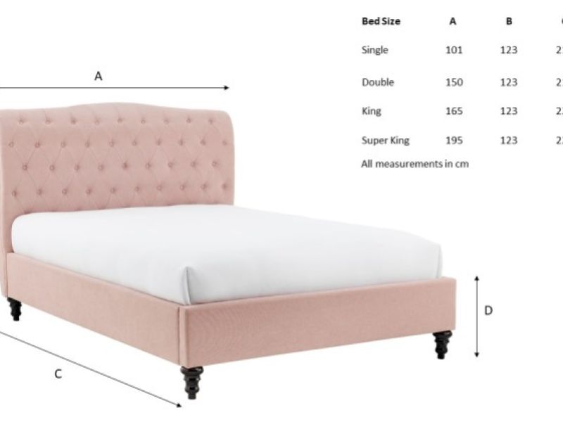 Limelight Rosa 4ft6 Double Pink Fabric Bed Frame